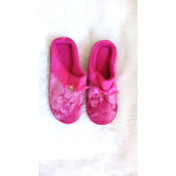 Velveteen Memory Foam Lined Slippers (Size Small / 5-6) Pink Color Only ~ NEW!! - Picture 2 of 6